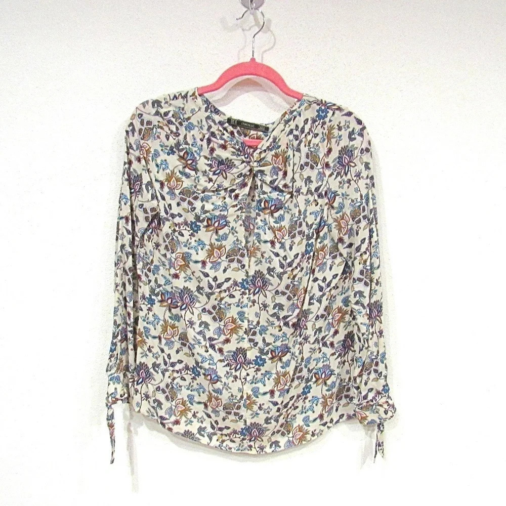 Zara Trafaluc Floral Cutout Blouse Size Medium VGUC